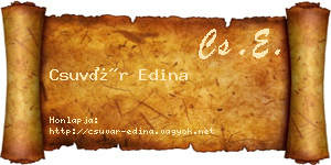 Csuvár Edina névjegykártya